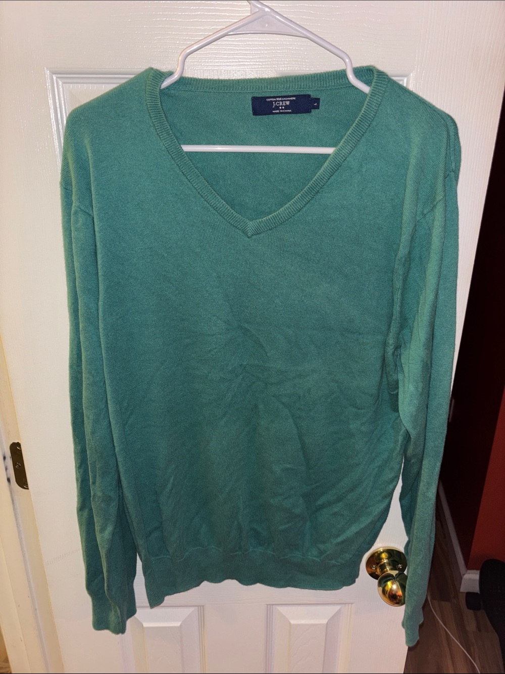 J. Crew Men's V-Neck Sweater in Teal